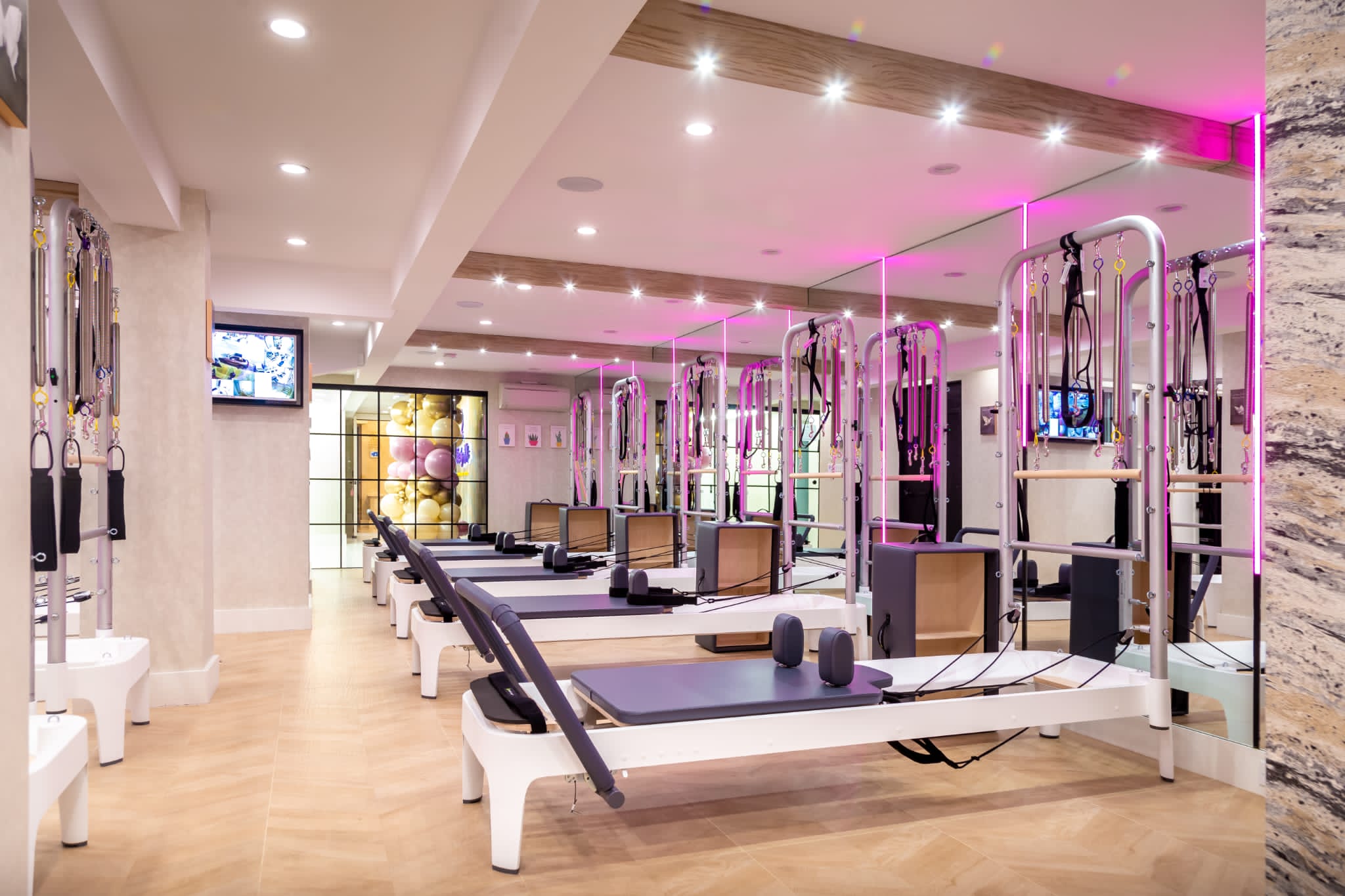 Reformers inside the Pilates by Mi boutique studio